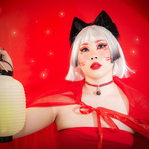 Bakeneko Square Style Kumihimo Necklace Choker