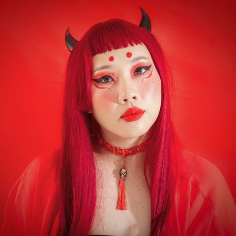 Oni Macrame Choker with Skull Charm