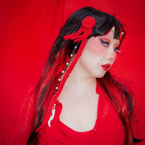 Oni Macrame Dangle Hair Piece