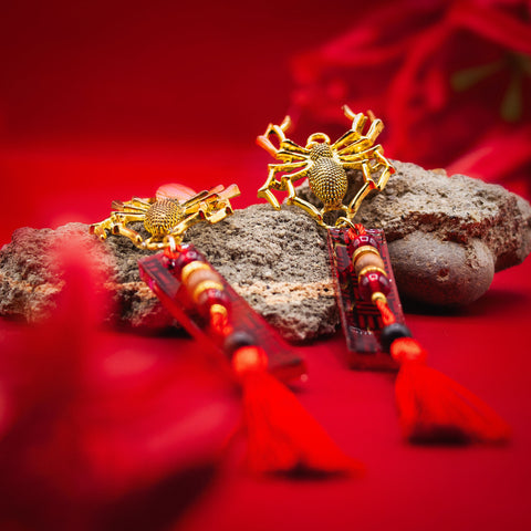 Tsuchigumo Spider Yokai Dangle Earrings