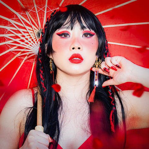 Tsuchigumo Spider Yokai Dangle Earrings