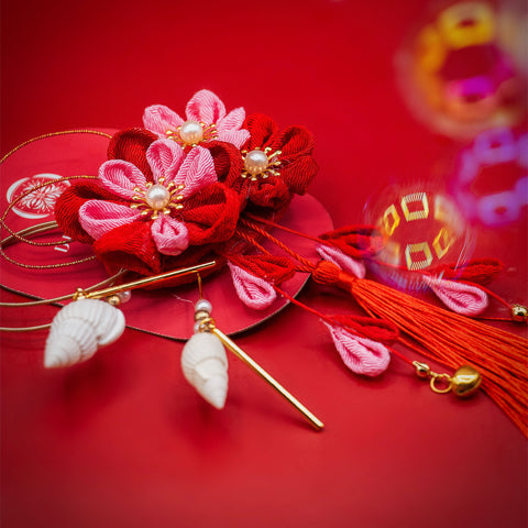 Toyotama Hime Florals and Shells Hair Piece