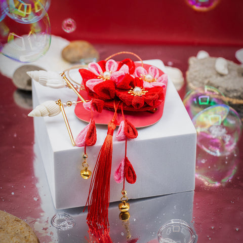 Toyotama Hime Florals and Shells Hair Piece