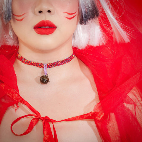 Bakeneko Square Style Kumihimo Necklace Choker