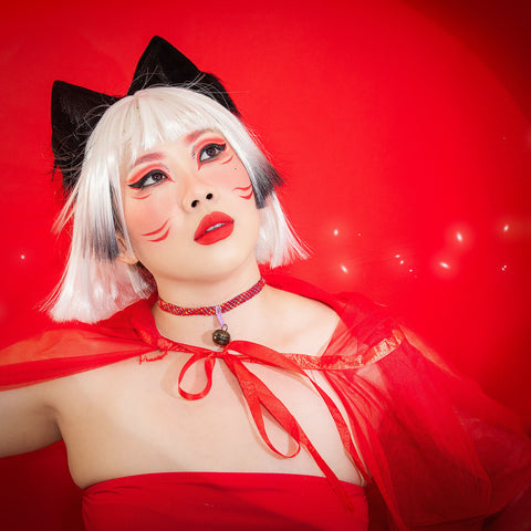 Bakeneko Square Style Kumihimo Necklace Choker