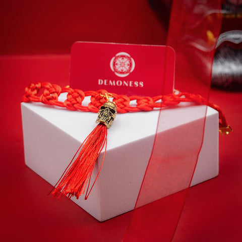 Oni Macrame Choker with Skull Charm