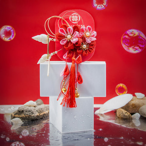 Toyotama Hime Florals and Shells Hair Piece